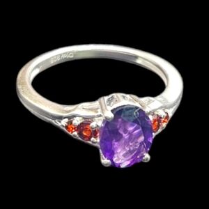Amethyst and Garnet Ring